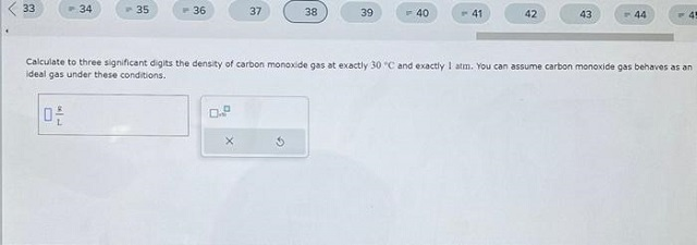 Calculate to three significant digits the density of carbon monoxide - Free 9A